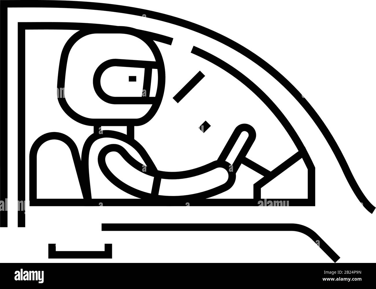 Racer line icon, concept sign, outline vector illustration, linear ...