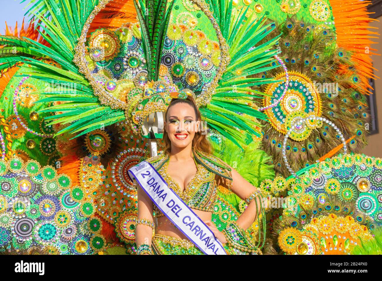Las Palmas, Gran Canaria, Canary Islands, Spain. 29th February 2020.  Carnival Queen parade as thousands of people in fancy dress take to the  streets at the end of the month long carnival