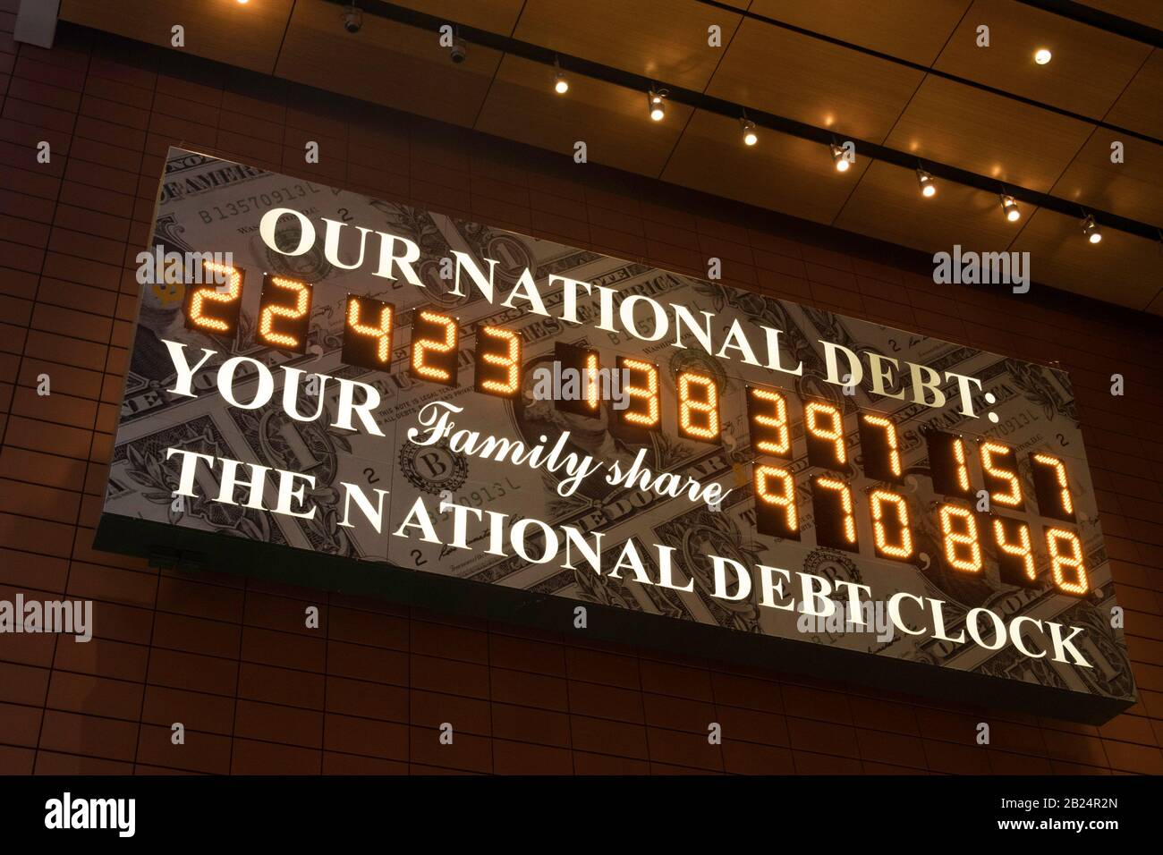 National debt clock times square hires stock photography and images