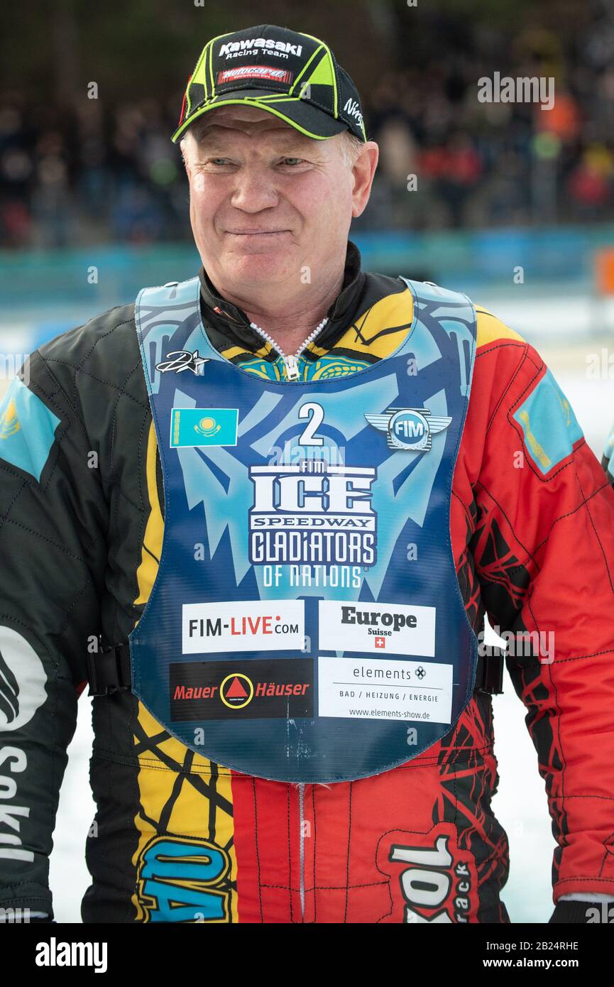 Berlin, Germany. 29th Feb, 2020. BERLIN GERMANY - February 29 Vladimir Cheblokov of Kazakhstan during theIce Speedway of Nations (Day 1) at the Horst-Dohm-Eisstadion, Berlin, on Saturday 29 February 2020. (Credit: Ian Charles | MI News) Credit: MI News & Sport /Alamy Live News Stock Photo