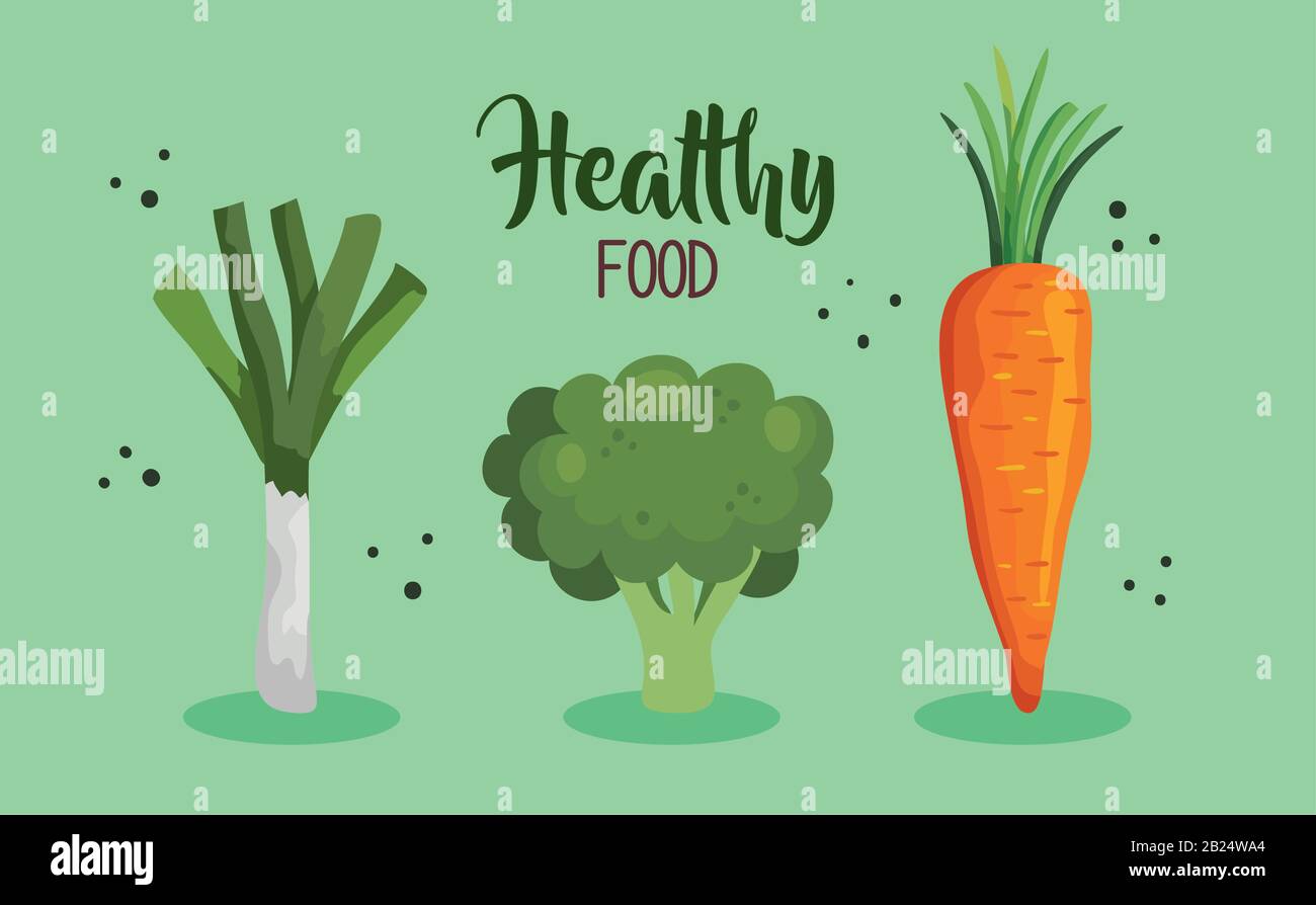 healthy food poster with carrot and vegetables Stock Vector Image & Art ...