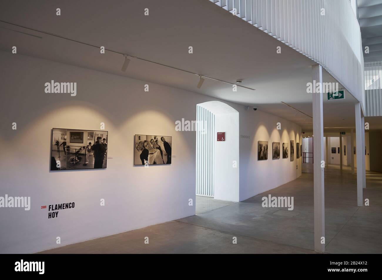 Photo exhibition of the Spanish cinema director and photographer Carlos Saura at the new cultural center of la Malagueta. Málaga, Spain. Stock Photo