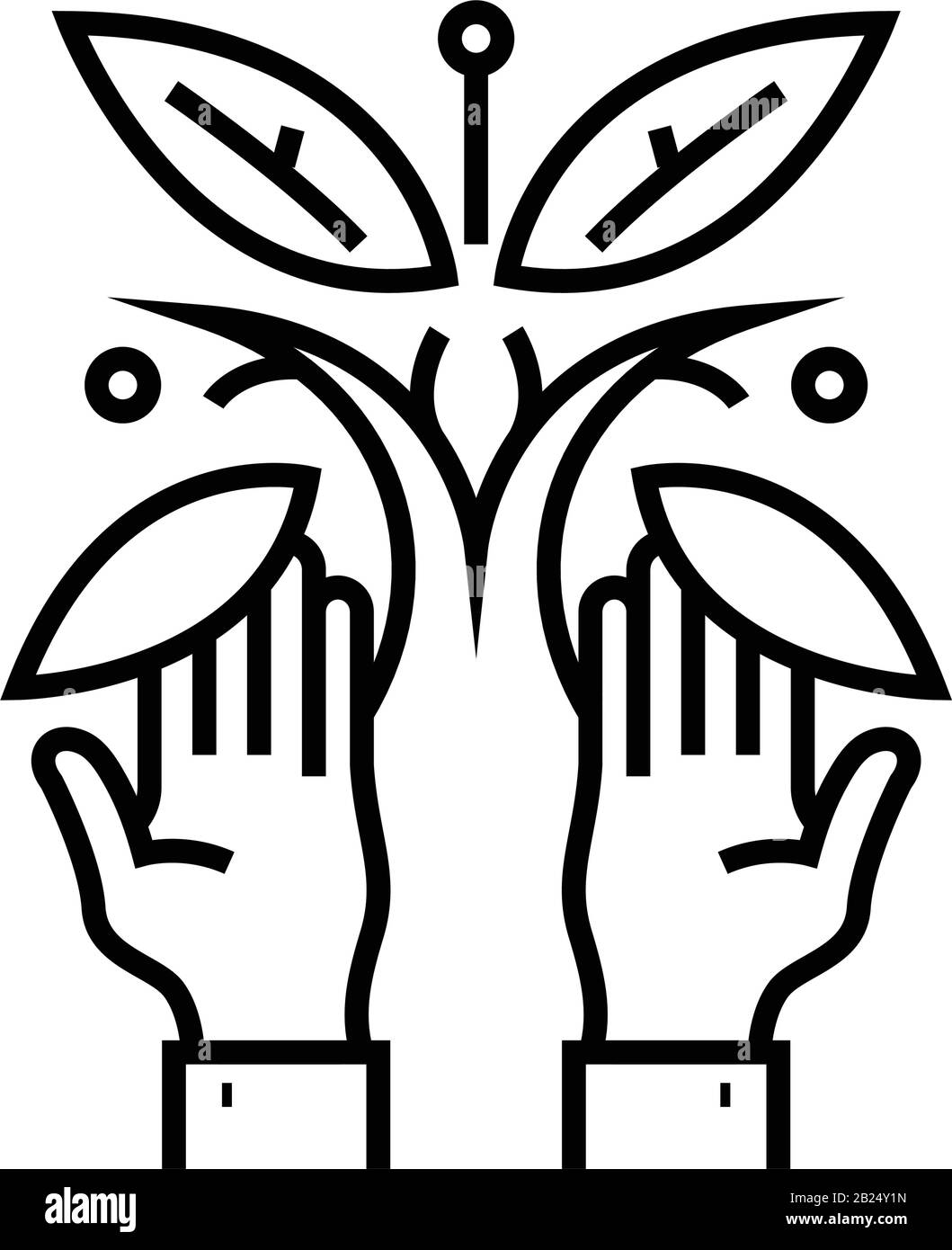 Plants care line icon, concept sign, outline vector illustration