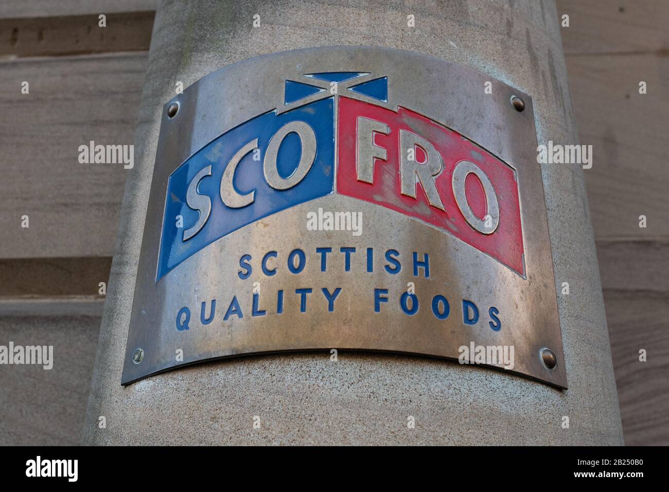SCO-FRO Group Ltd sign outside offices on St Vincent Street, Glasgow, Scotland, UK Stock Photo