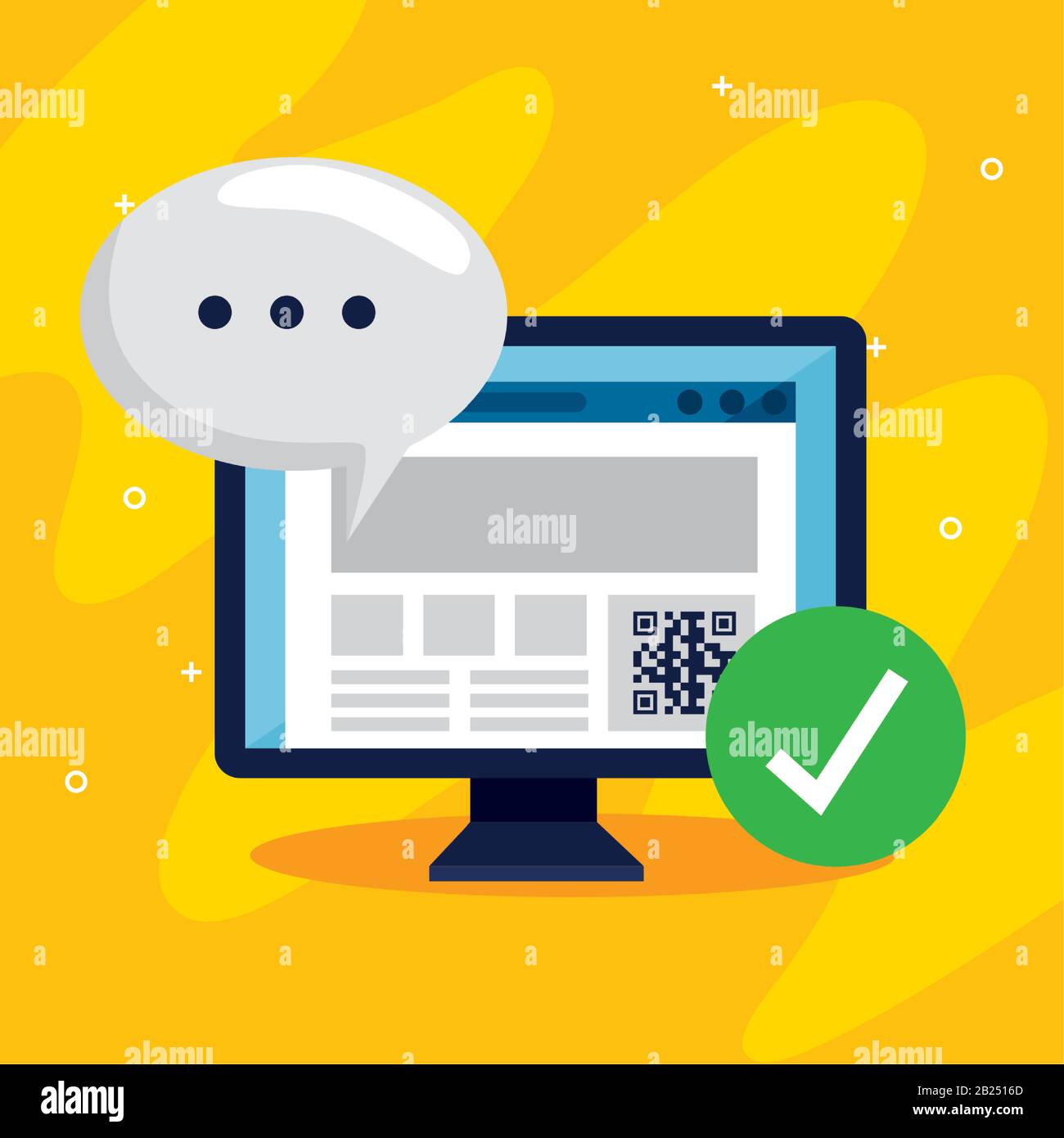 scan code qr with computer and icons Stock Vector Image & Art - Alamy