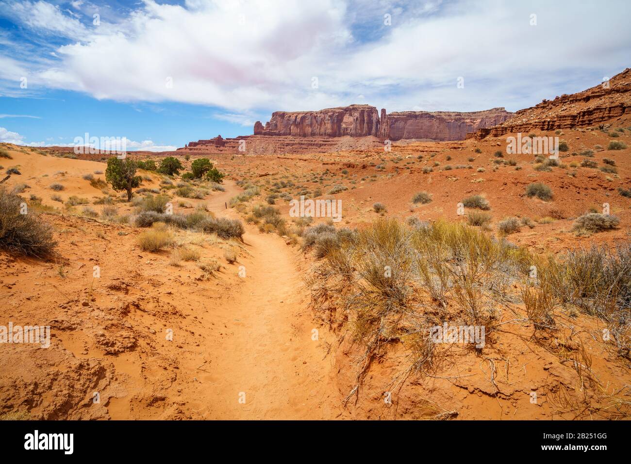 hiking the wildcat trail in the monument valley in the usa Stock Photo