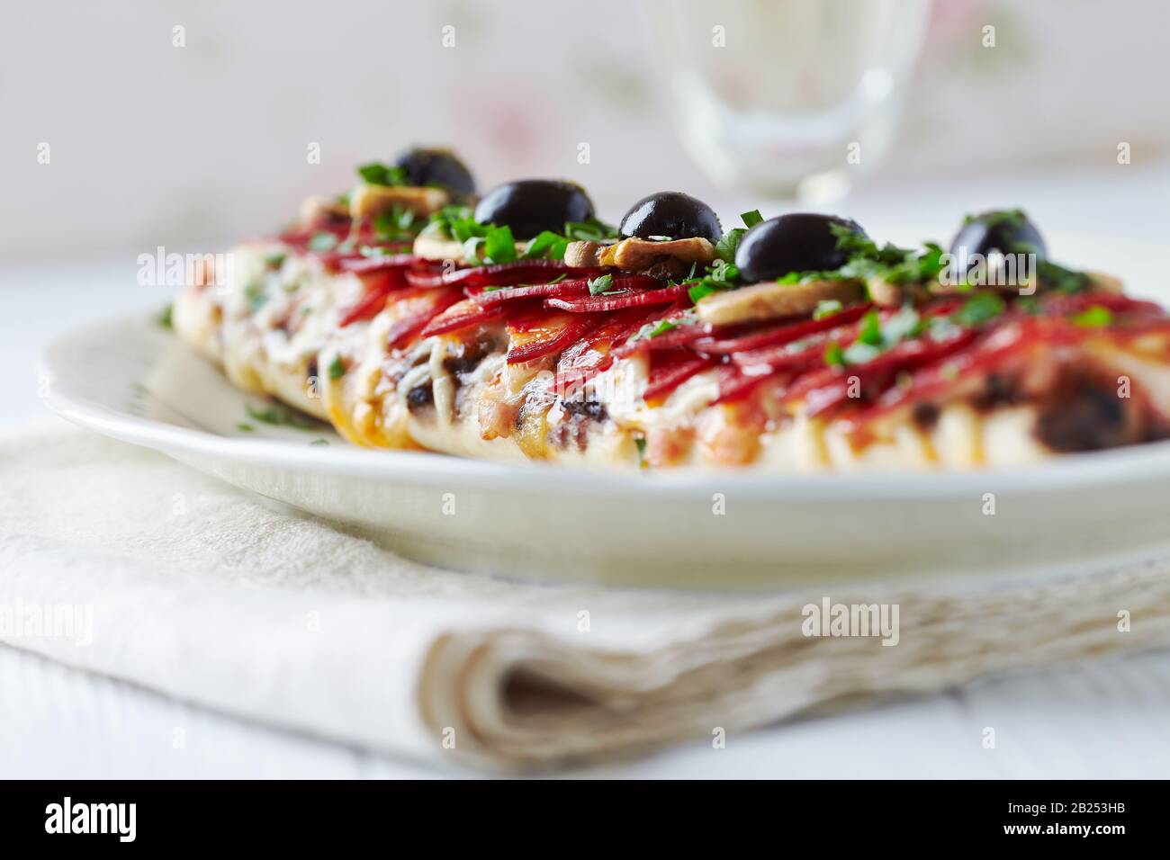 Openfaced toasted cheese sandwich on white background Stock Photo Alamy
