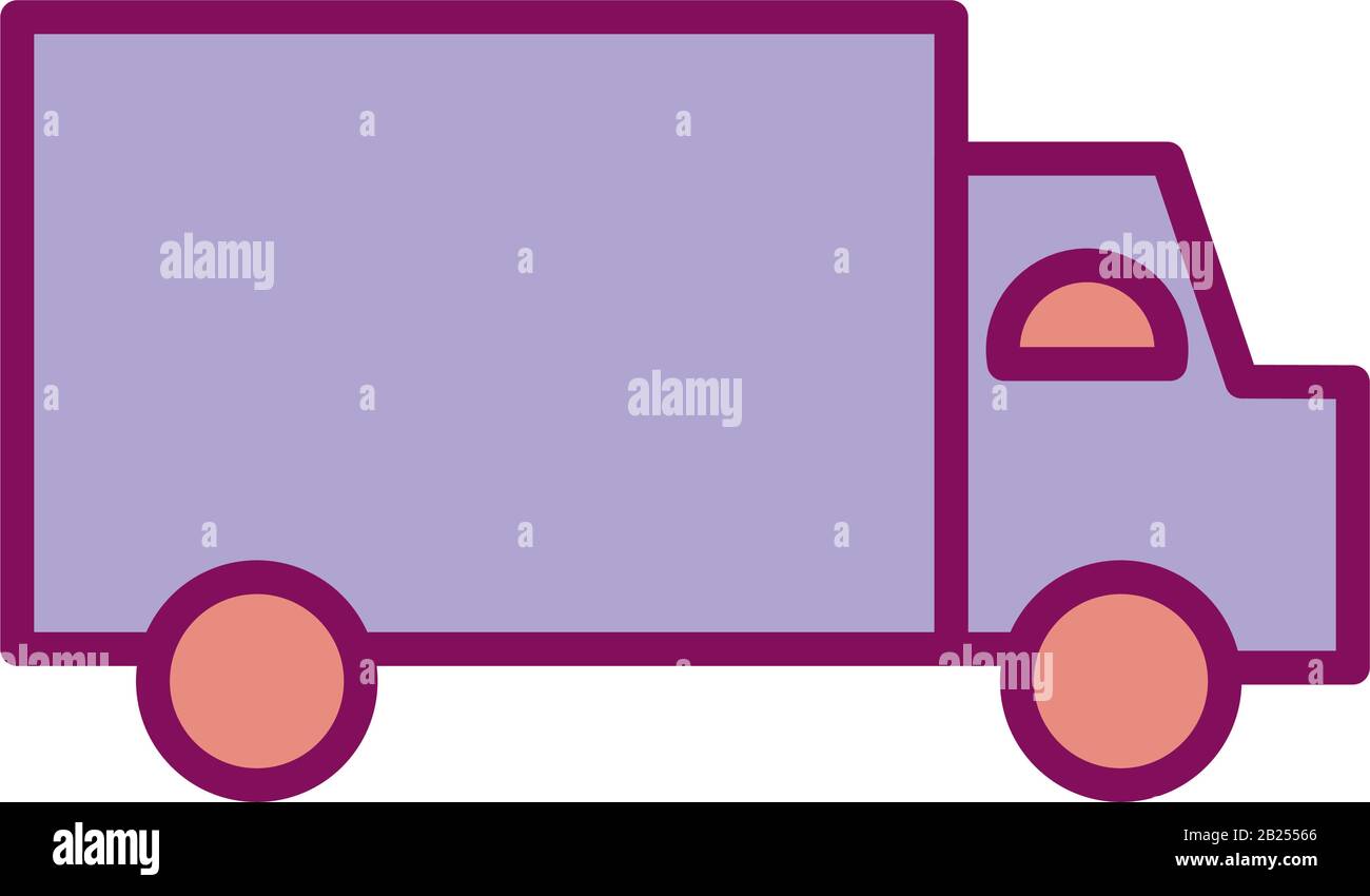 Isolated delivery truck line and fill style icon vector design Stock ...