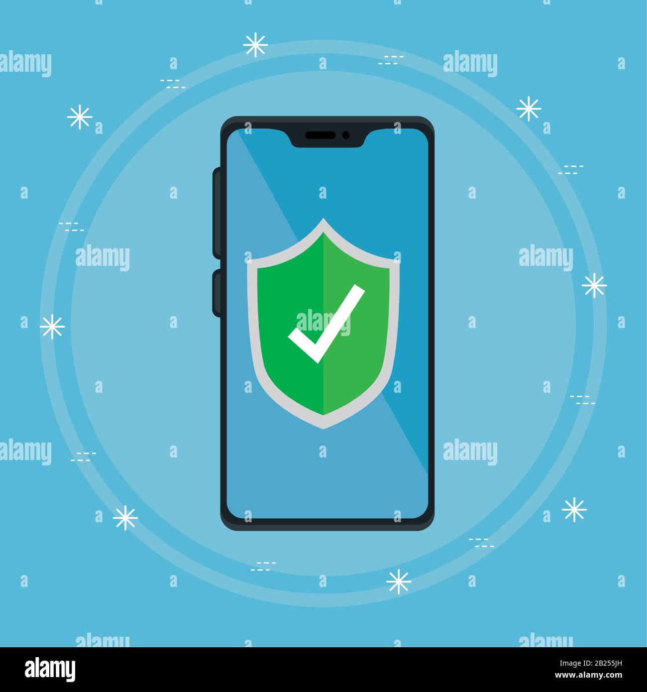 smartphone device with shield secure Stock Vector Image & Art - Alamy