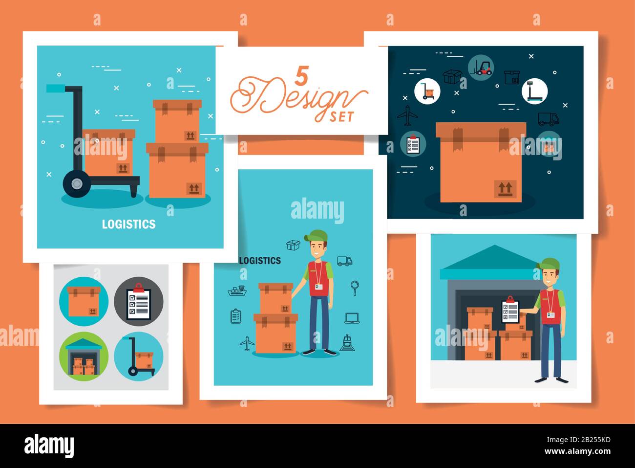 five designs of logistic service icons Stock Vector Image & Art - Alamy