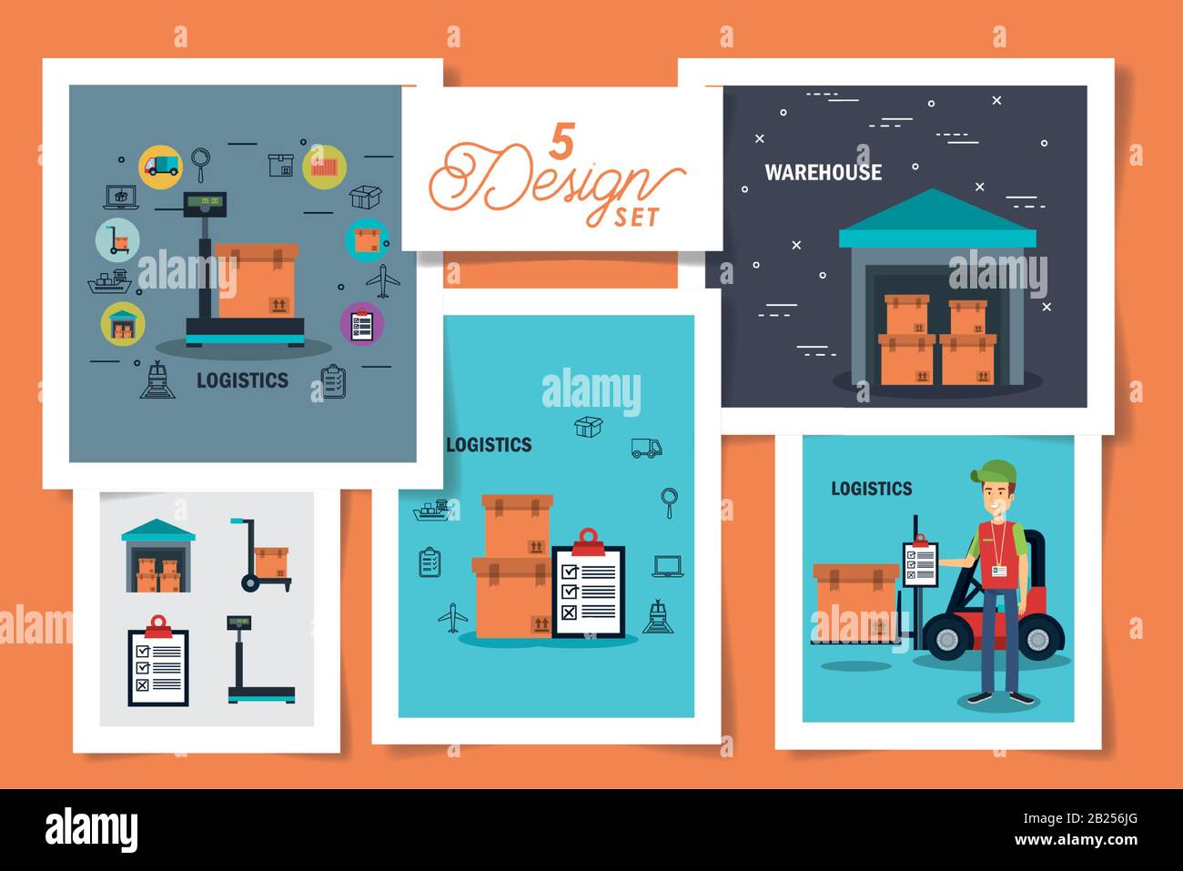 five designs of logistic service icons Stock Vector Image & Art - Alamy