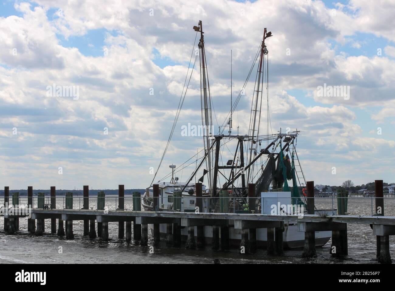 Shrimp Boats docked on the St. Johns River at Mayport Village, Florida