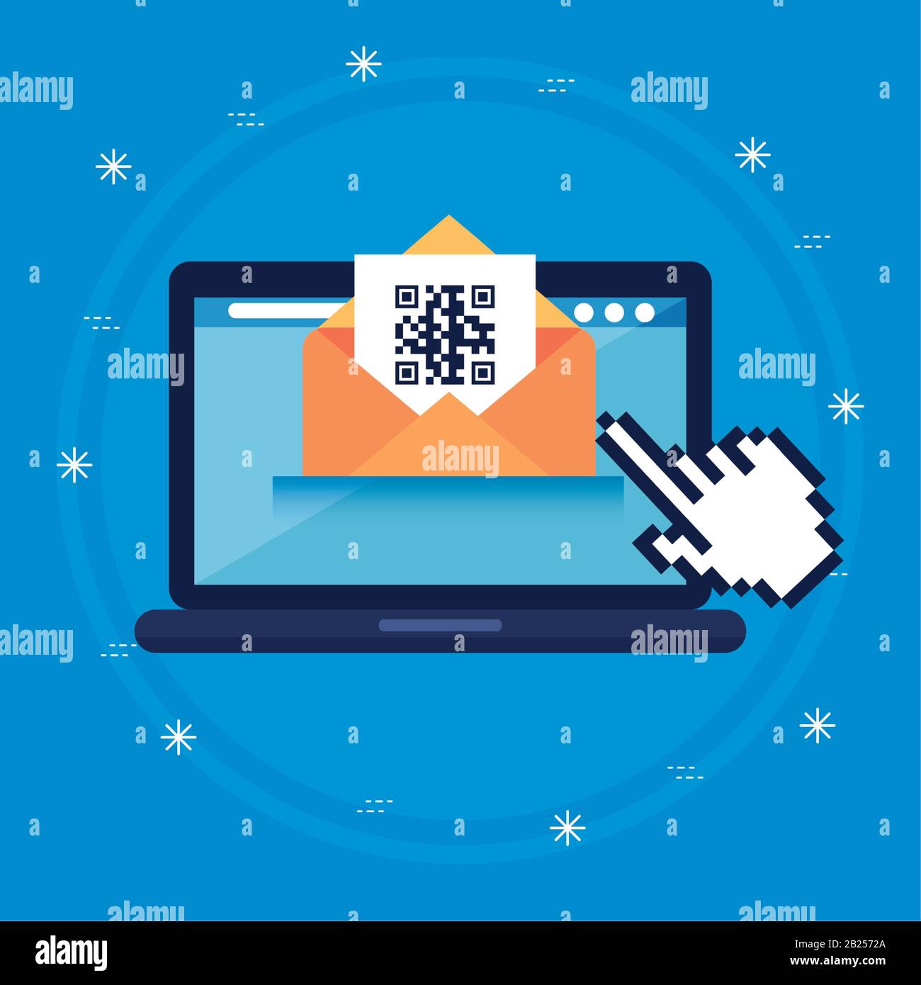 scan code qr with laptop computer and icons Stock Vector Image & Art ...