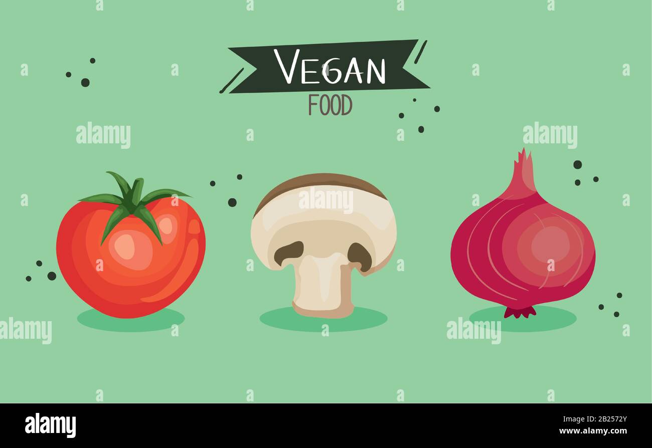 vegan food poster with tomato and vegetables Stock Vector Image & Art ...