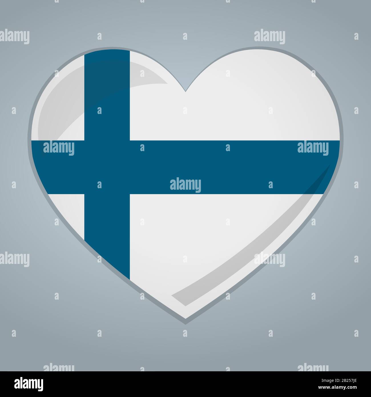 heart with finland flag isolated vector symbol illustration Stock Vector