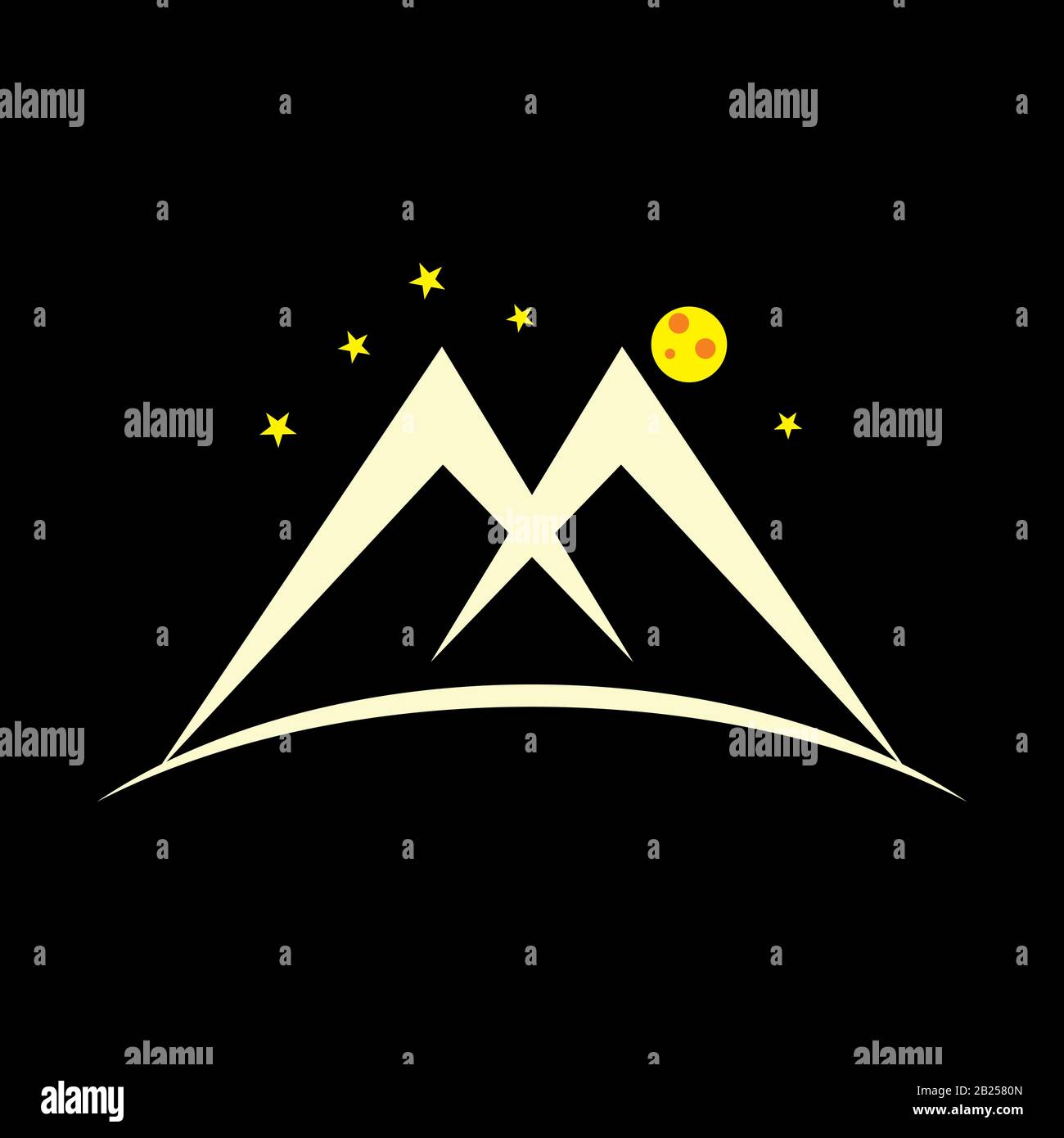 letter m mountain simple logo vector Stock Vector