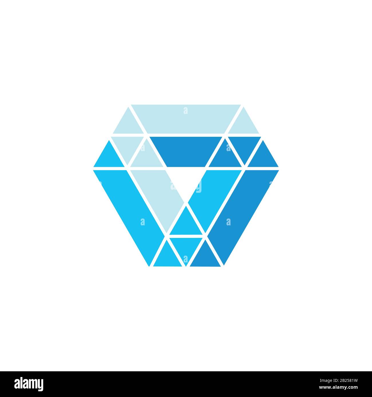 triangle 3d geometric gradient logo vector Stock Vector