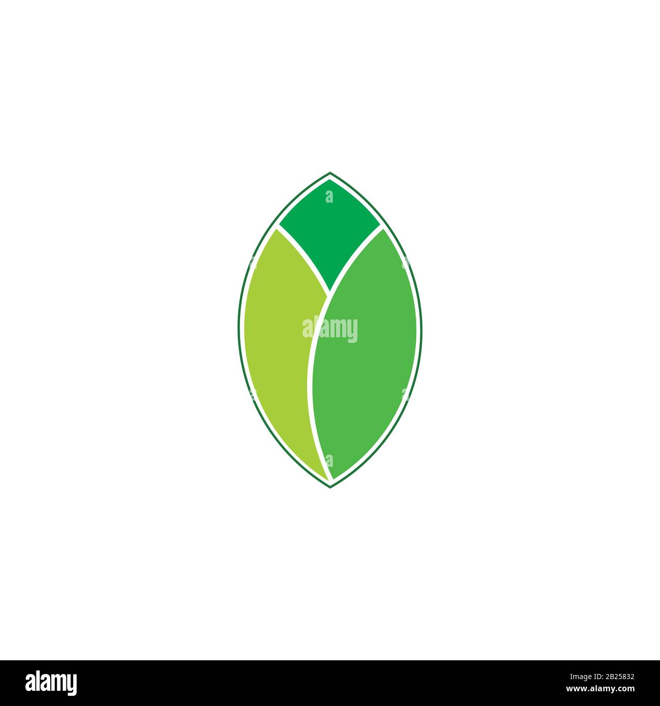 simple geometric green leaf logo Stock Vector Image & Art - Alamy