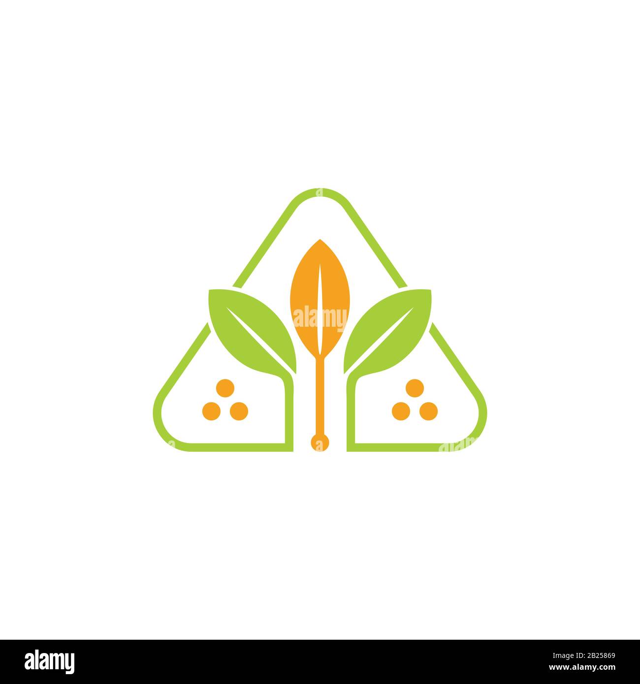 leaf and wheat abstract triangle logo vector Stock Vector