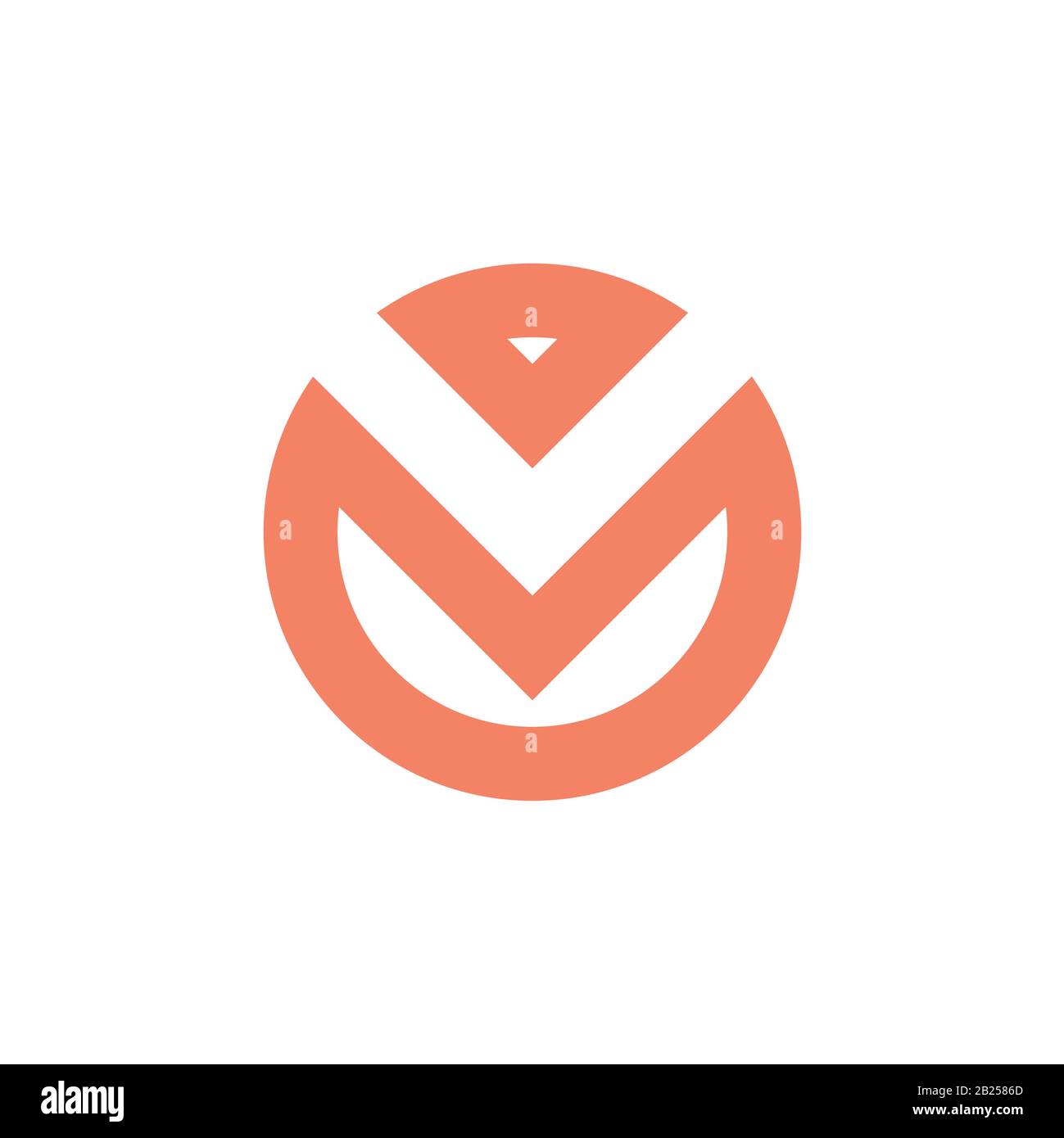 letter v simple line geometric circle logo vector Stock Vector Image ...