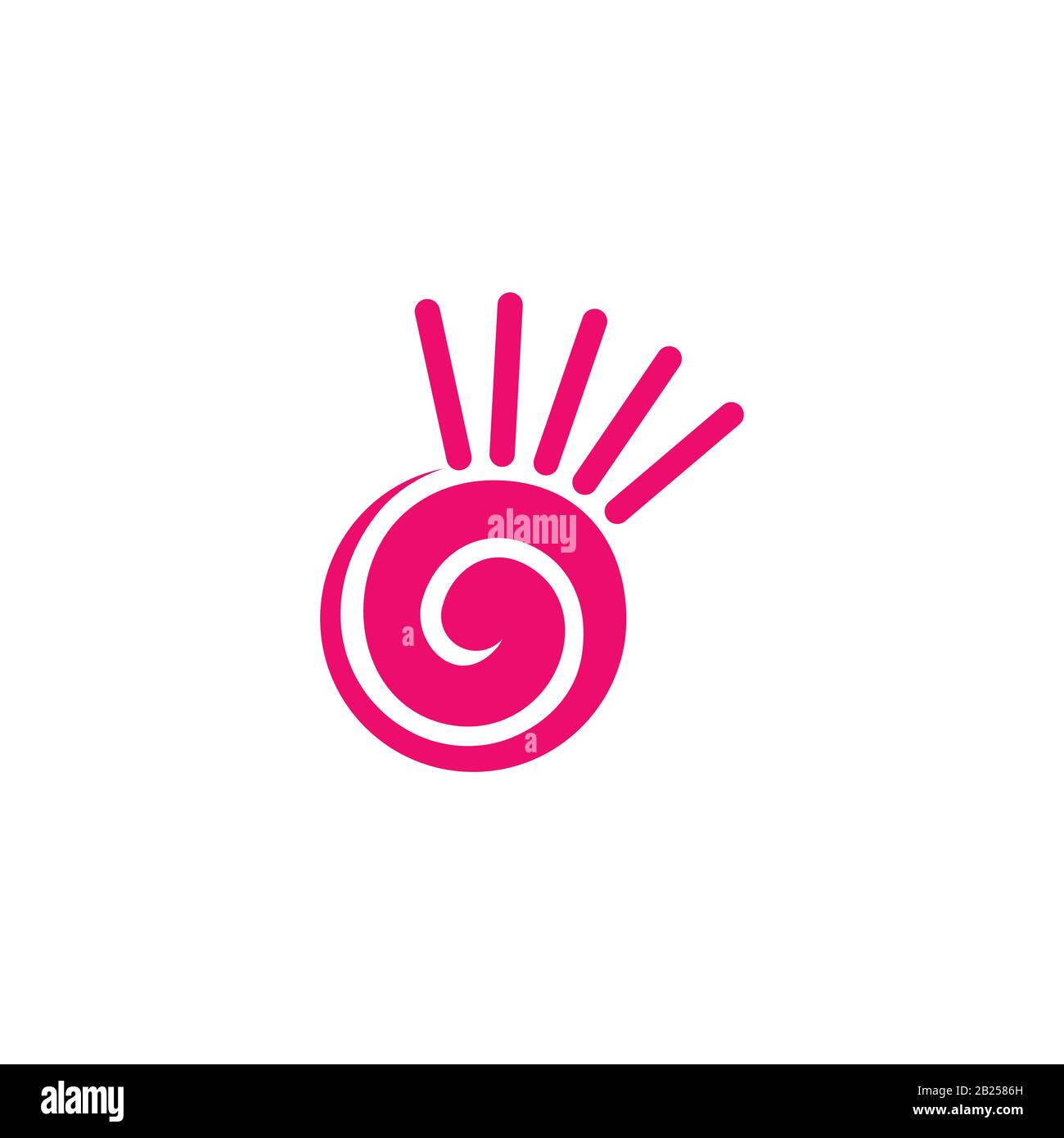 shine cute spiral shape sun symbol logo vector Stock Vector