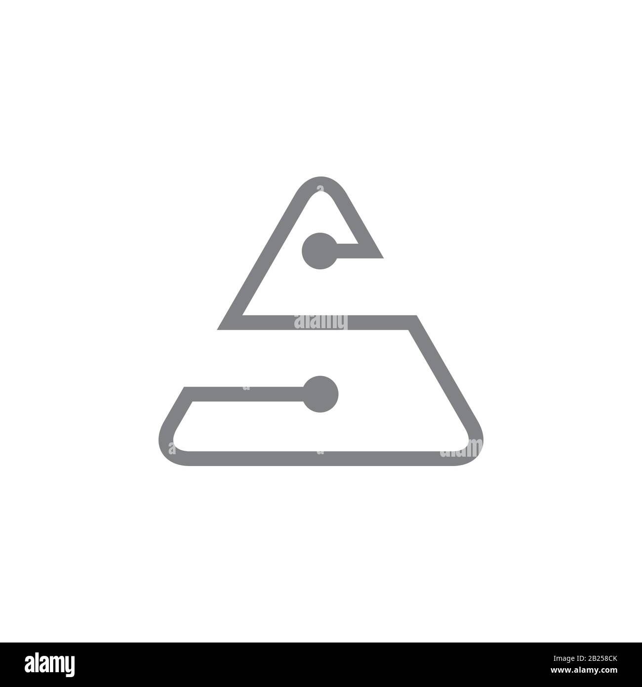 letter s triangle linked dots logo vector Stock Vector