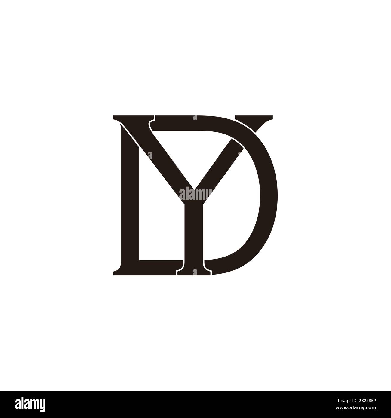 letter dy symbol overlapping flat design logo vector Stock Vector