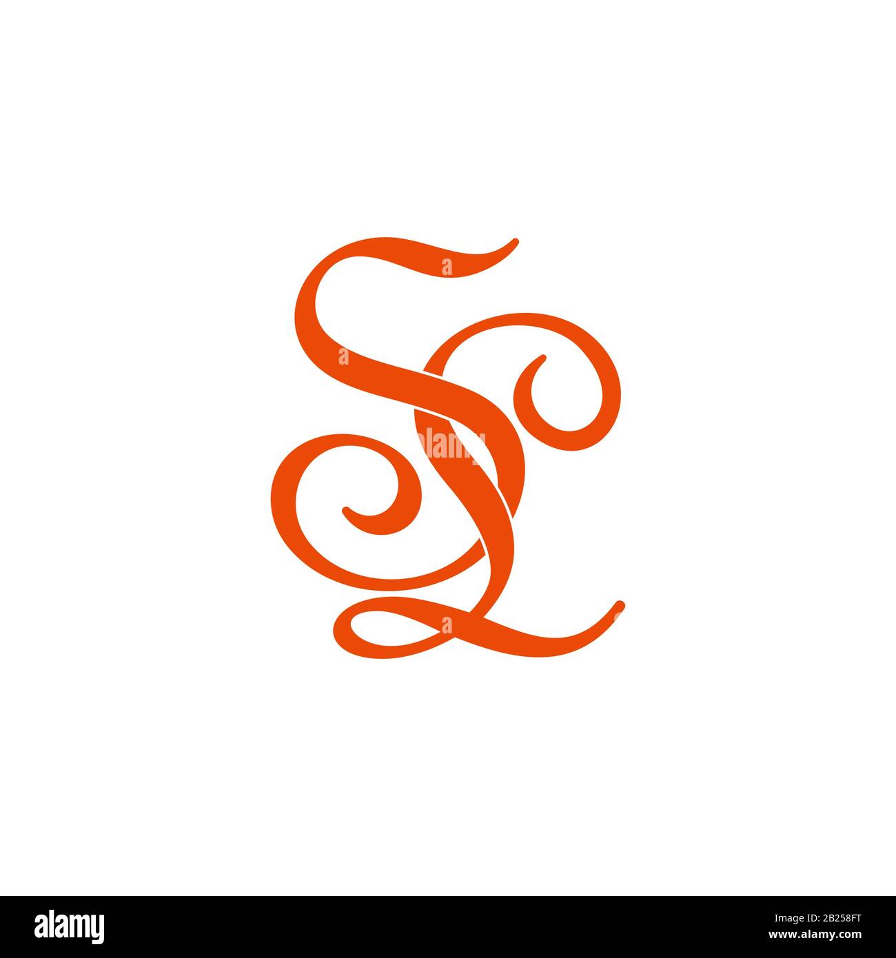 Letter Sl Symbol Curves Linked Ribbon Logo Vector Stock Vector Image Art Alamy