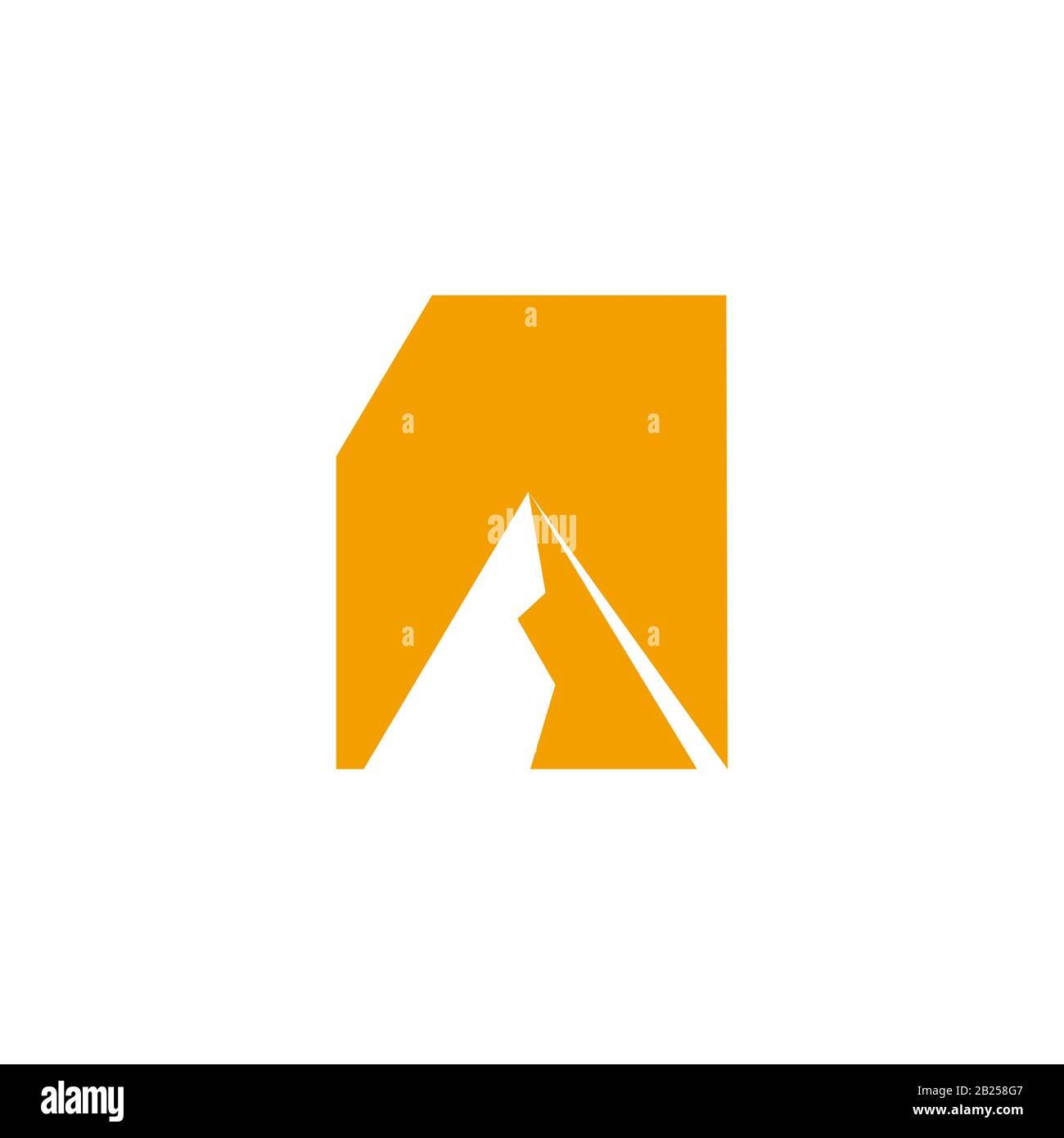 mountain outdoor folder symbol geometric design logo vector Stock Vector
