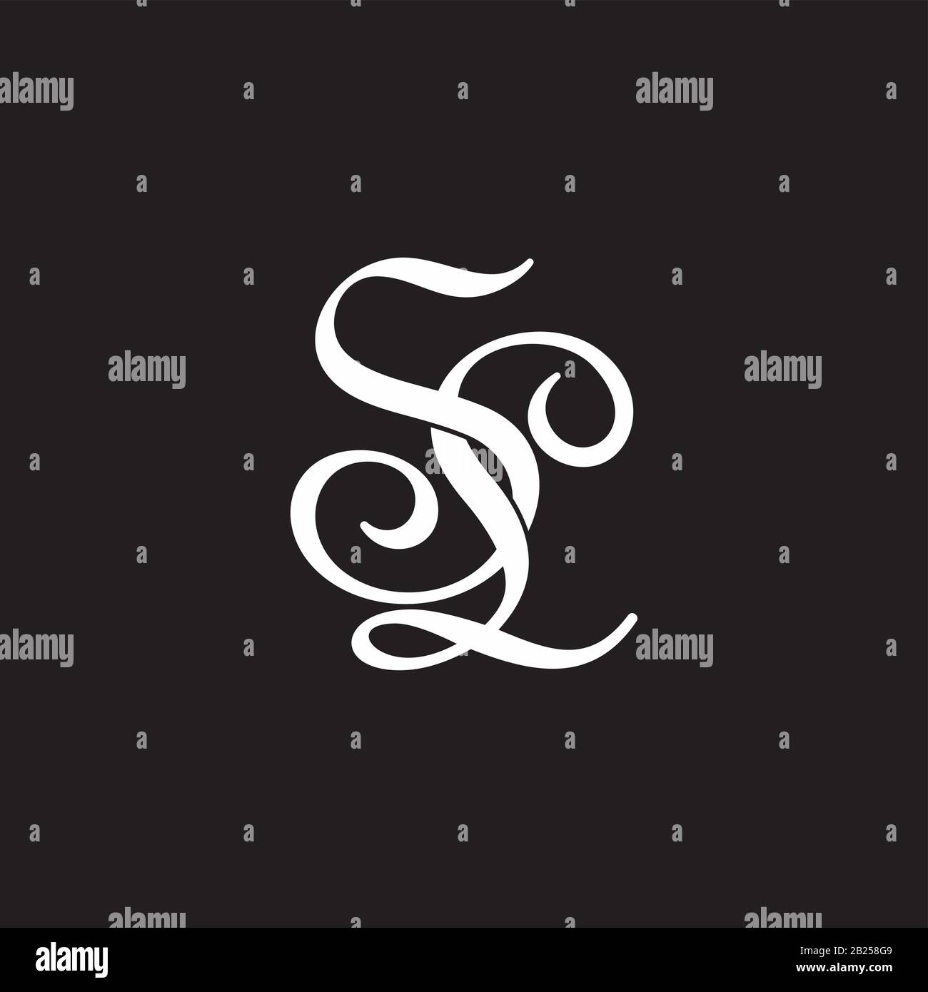 letter sl symbol curves linked ribbon overlap logo vector Stock Vector ...