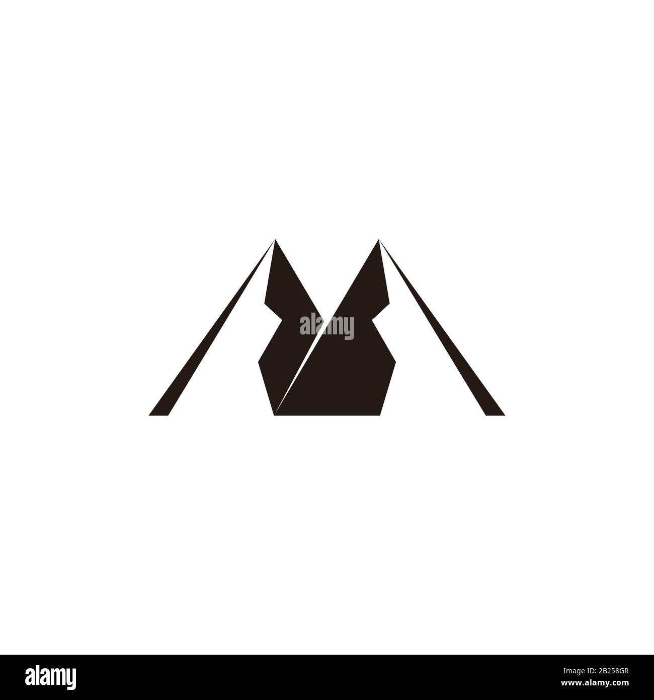 letter m mountain geometric simple negative space logo vector Stock Vector