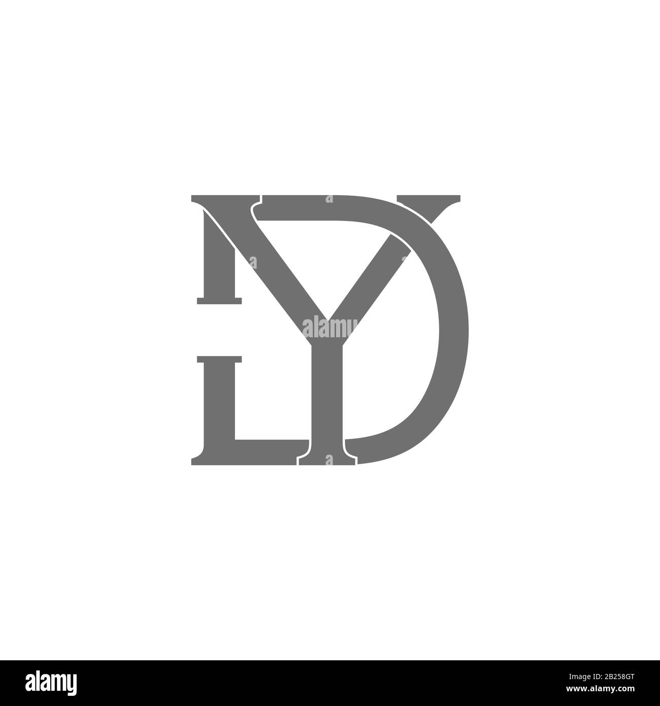 letter dy symbol overlapping flat design logo vector Stock Vector