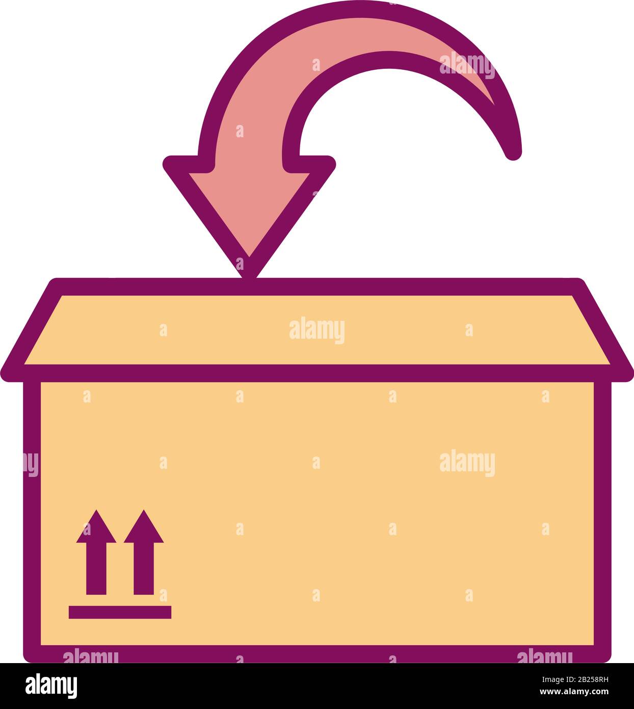 Isolated delivery box and arrow line and fill style icon vector design ...