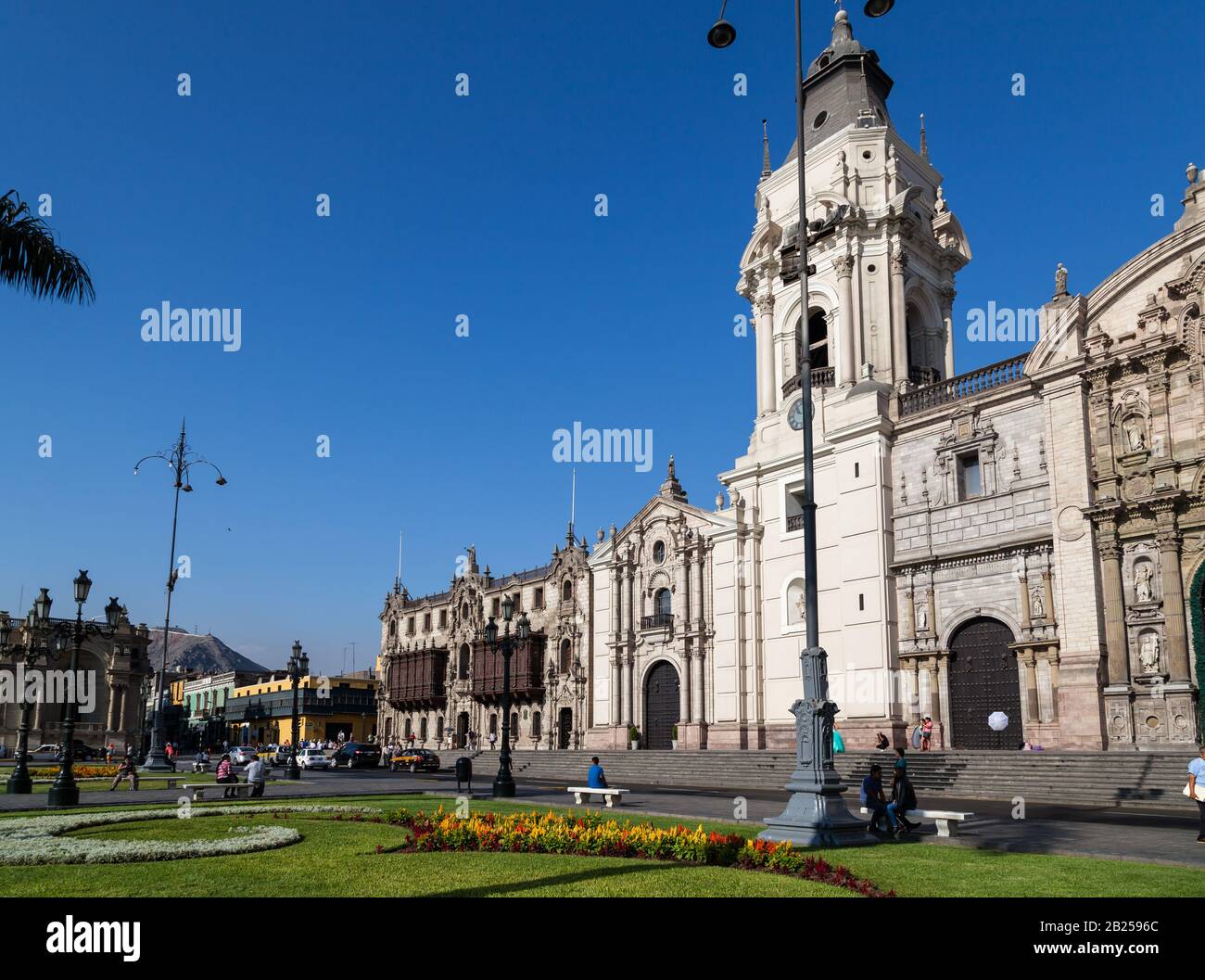 LIMA / PERU - May 10 2016: A Catholic Cathedral in the Plaza de Armas ...