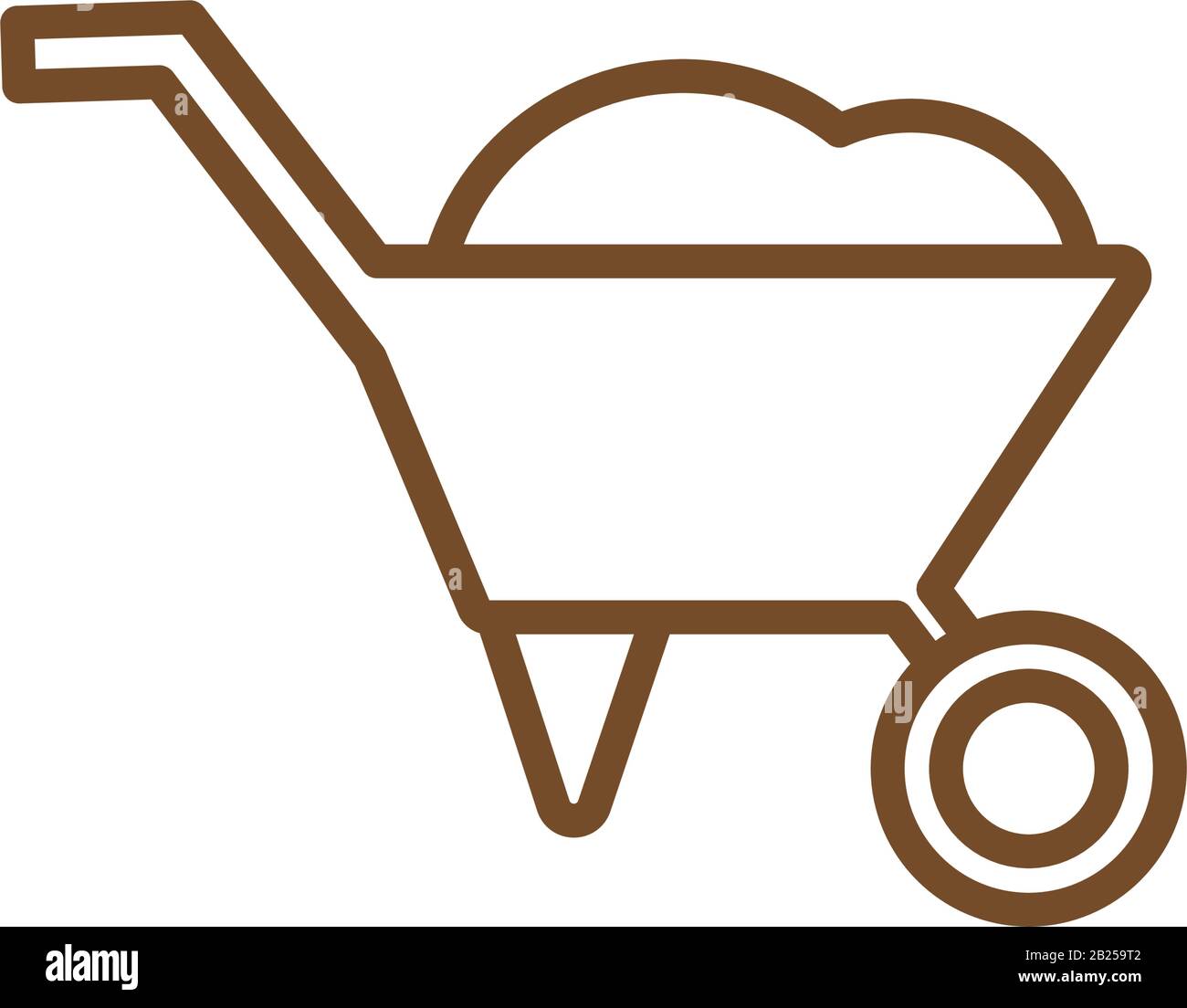 Isolated wheelbarrow line style icon vector design Stock Vector Image ...