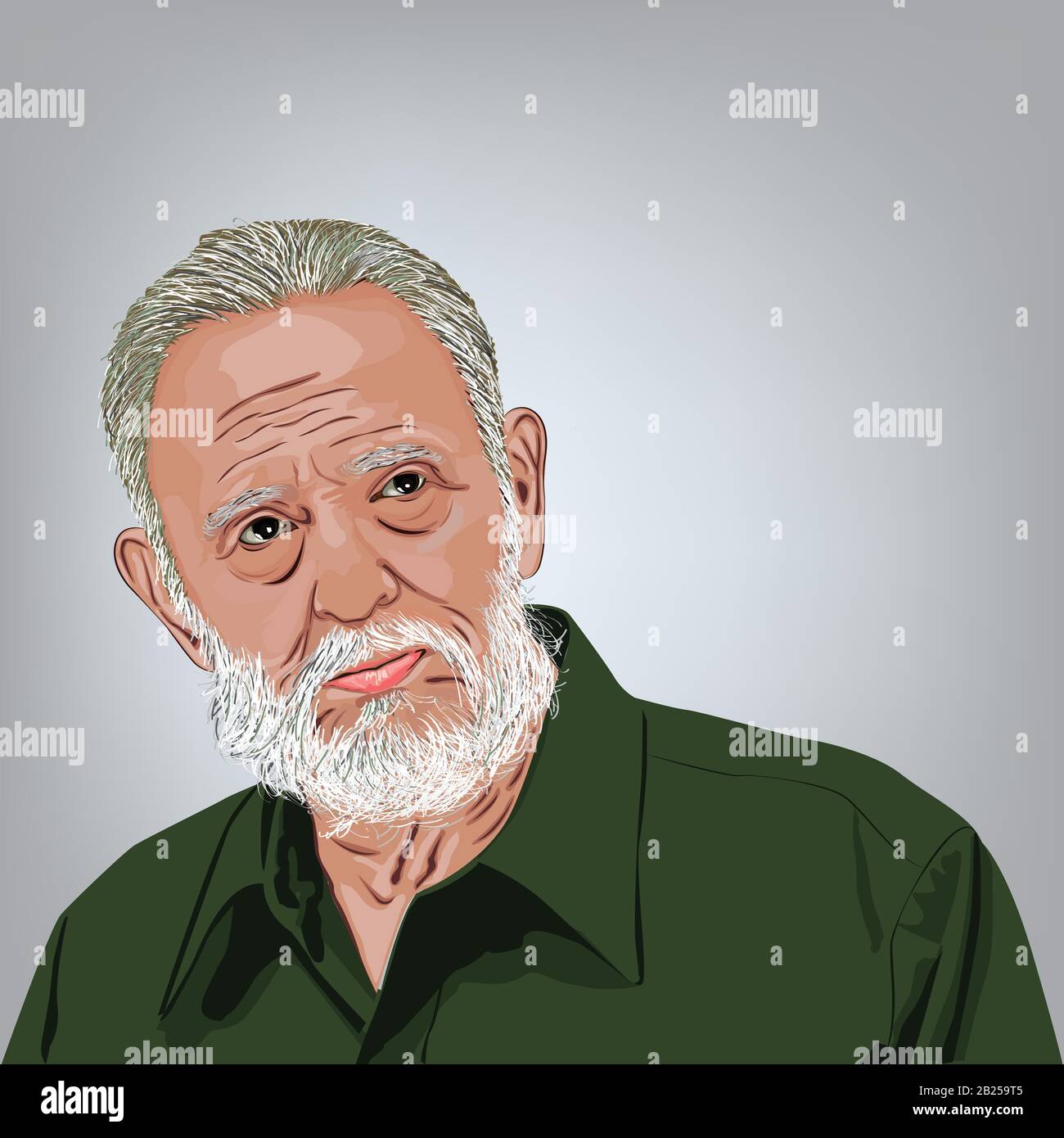 Fidel Castro ( 1926 –  2016 ), Former Prime Minister of Cuba, vector image of fidel castro. Stock Vector