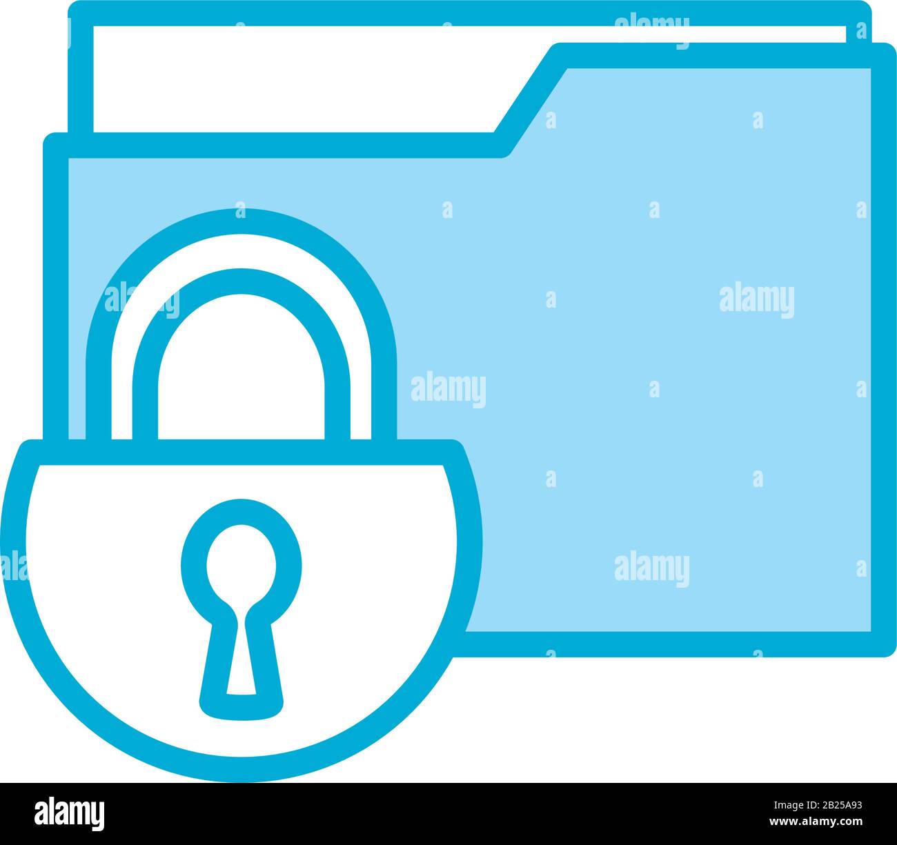 Isolated padlock and file line and fill style icon vector design Stock ...