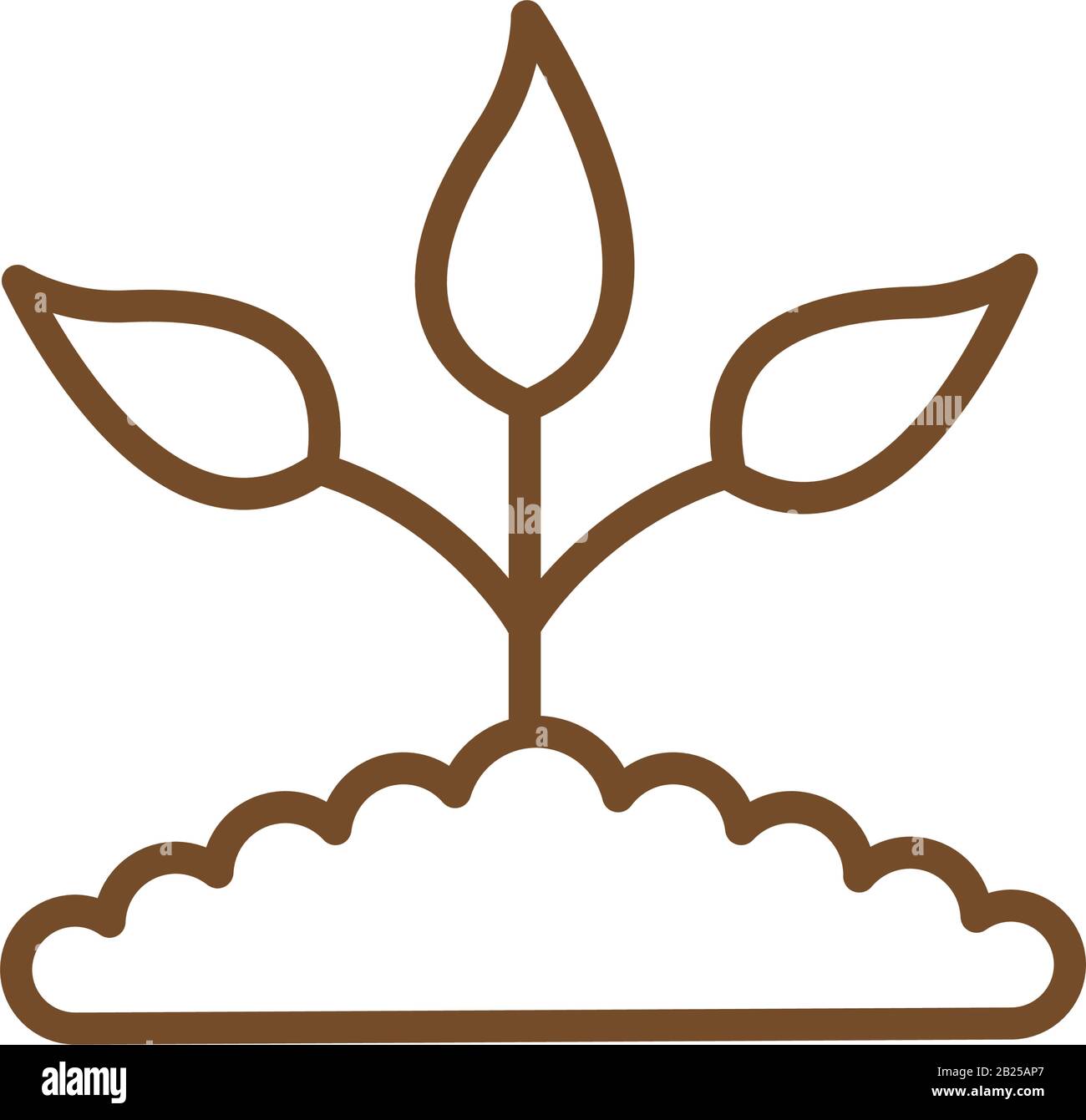 Isolated plant over earth line style icon vector design Stock Vector ...