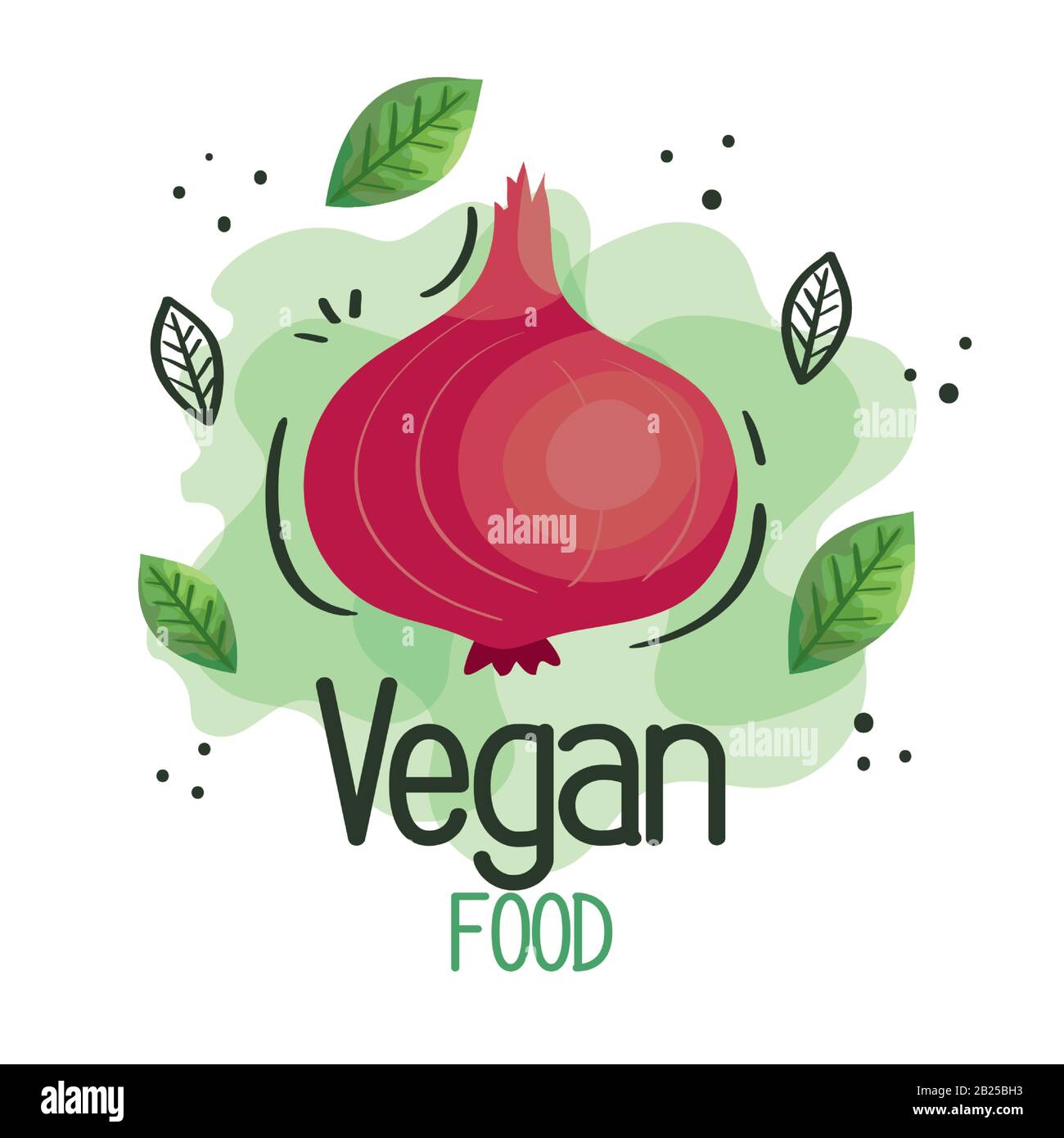 vegan food poster with onion and leafs Stock Vector Image & Art - Alamy