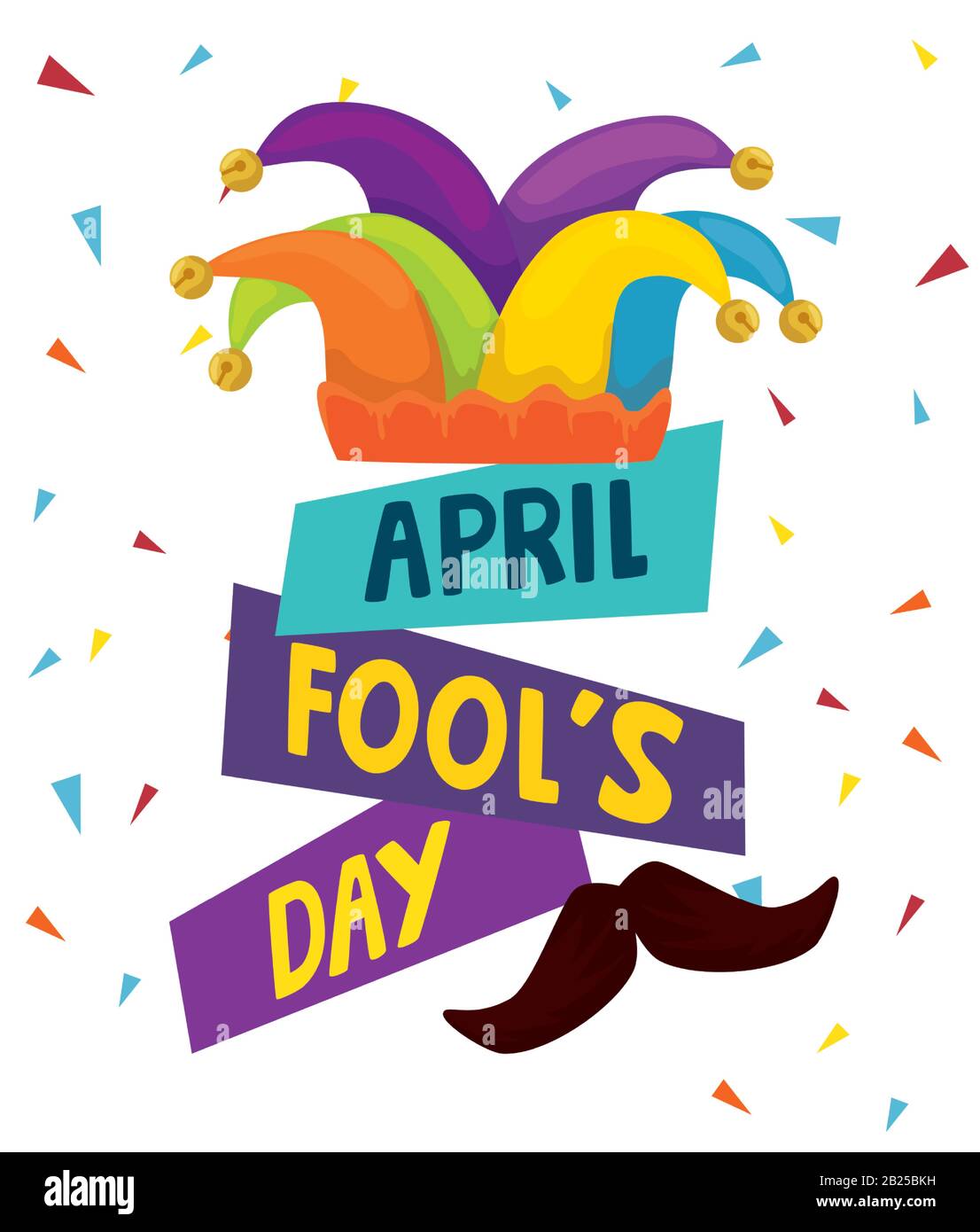 april fools day with hat buffoon Stock Vector