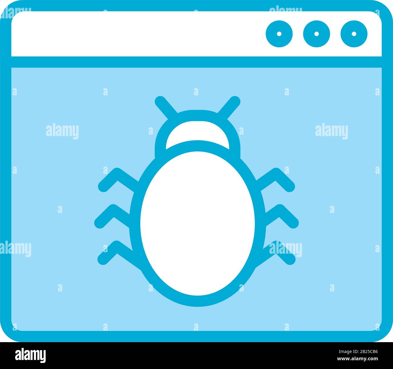 Isolated bug inside website line and fill style icon vector design ...