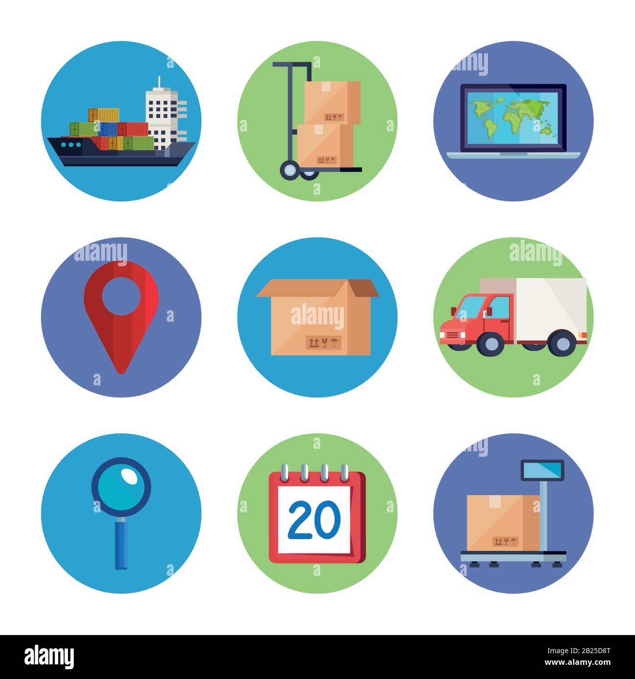 set of delivery logistic service icons Stock Vector Image & Art - Alamy