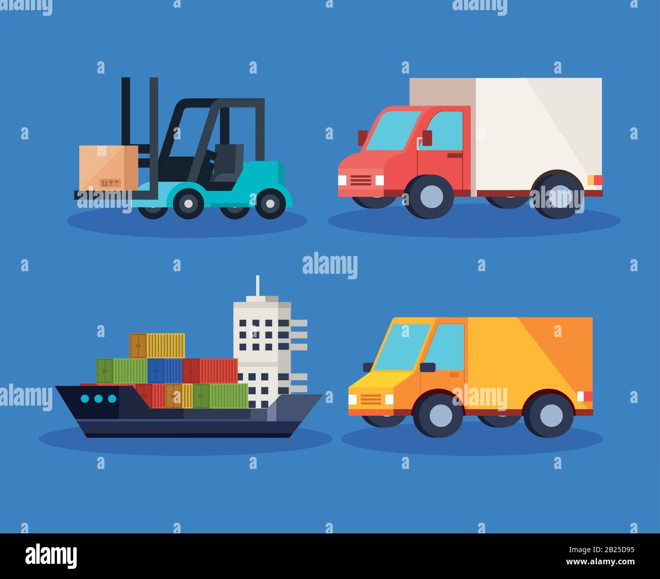 set vehicles of delivery logistic service Stock Vector Image & Art - Alamy