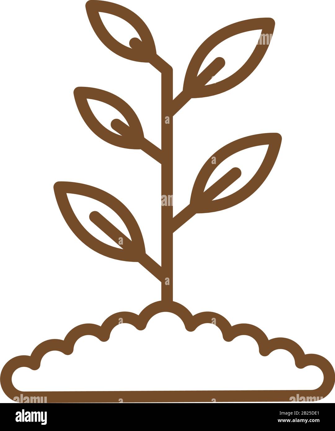 Isolated plant over earth line style icon vector design Stock Vector ...