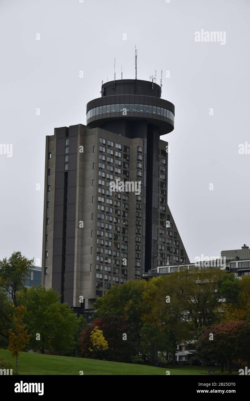 The Hotel Le Concorde and Ciel rotating restaurant, Quebec City, Canada Stock Photo