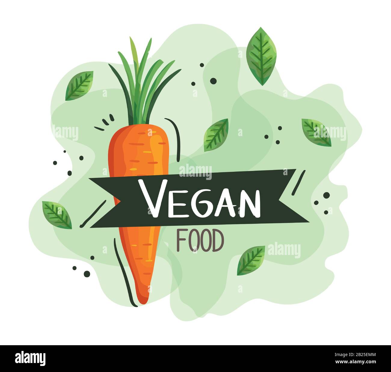 vegan food poster with carrot and leafs Stock Vector Image & Art - Alamy