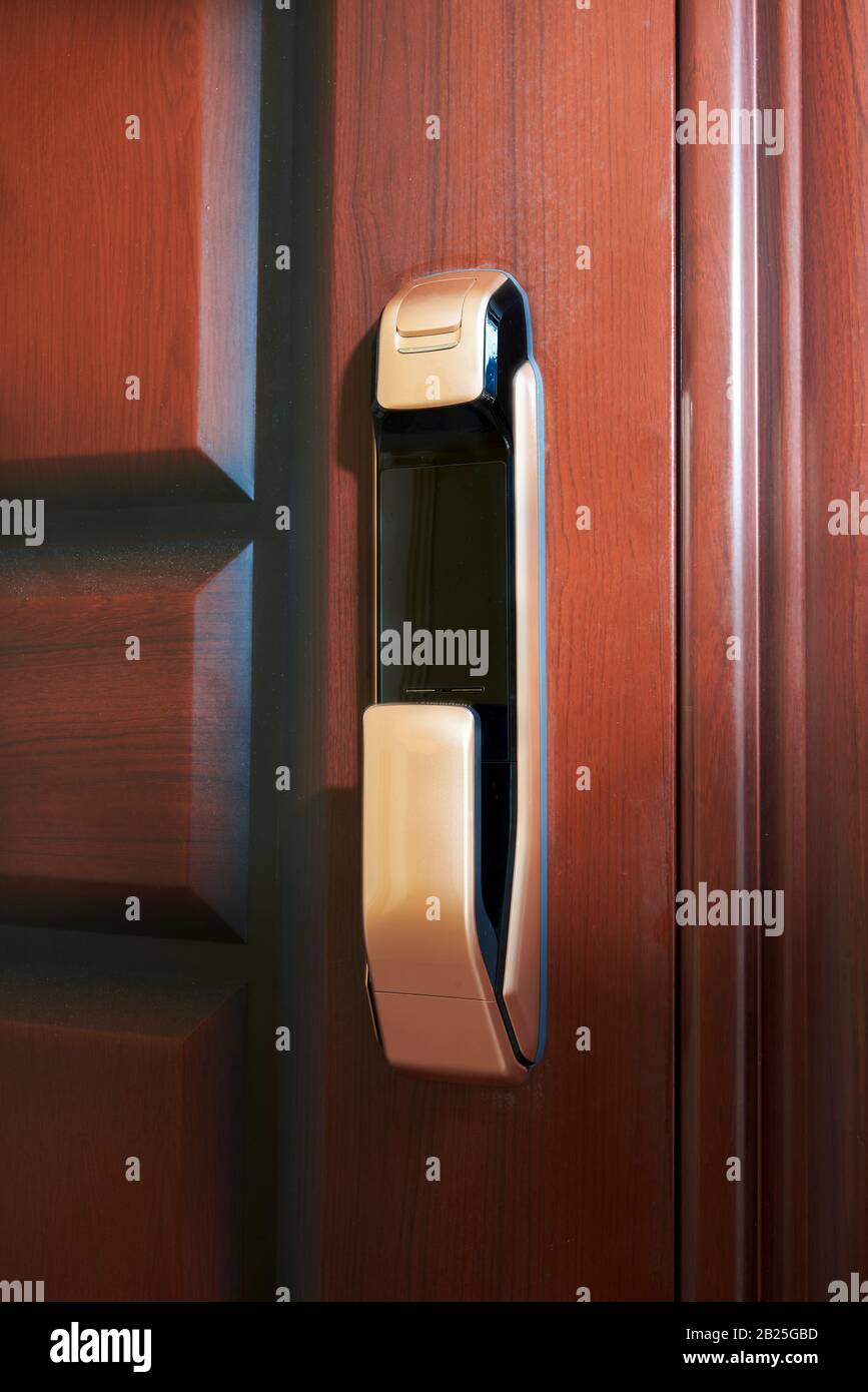 Close-up of a smart door lock for home use Stock Photo