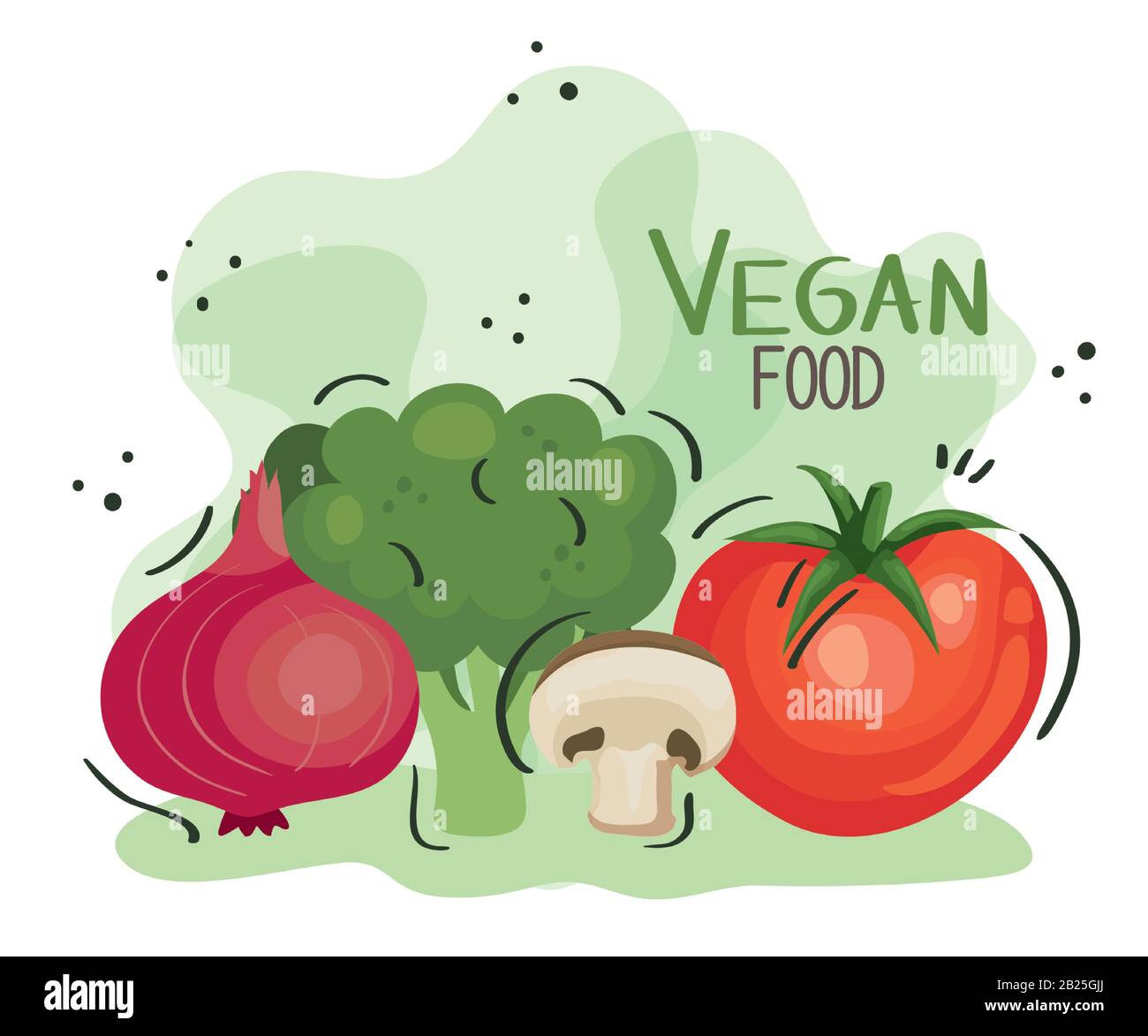 vegan food poster with tomato and vegetables Stock Vector Image & Art ...