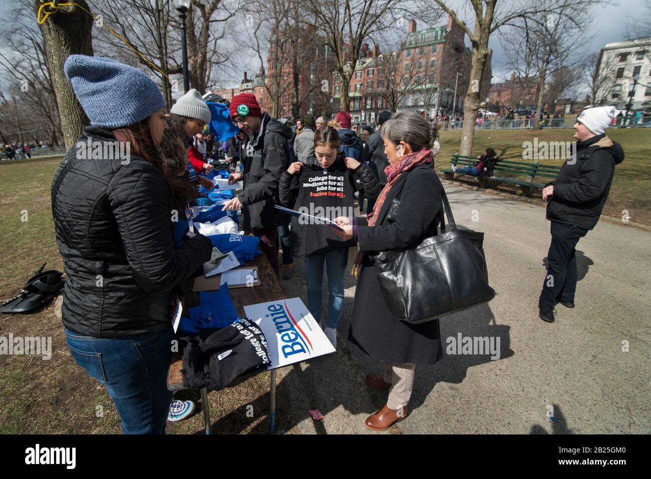Boston, USA. 29th Feb, 2020.  U.S. presidential candidate Bernie Sanders.  Over 10,000 Sanders Supporters gather for his speech.  Credit: Chuck Nacke/Alamy Live News Stock Photo