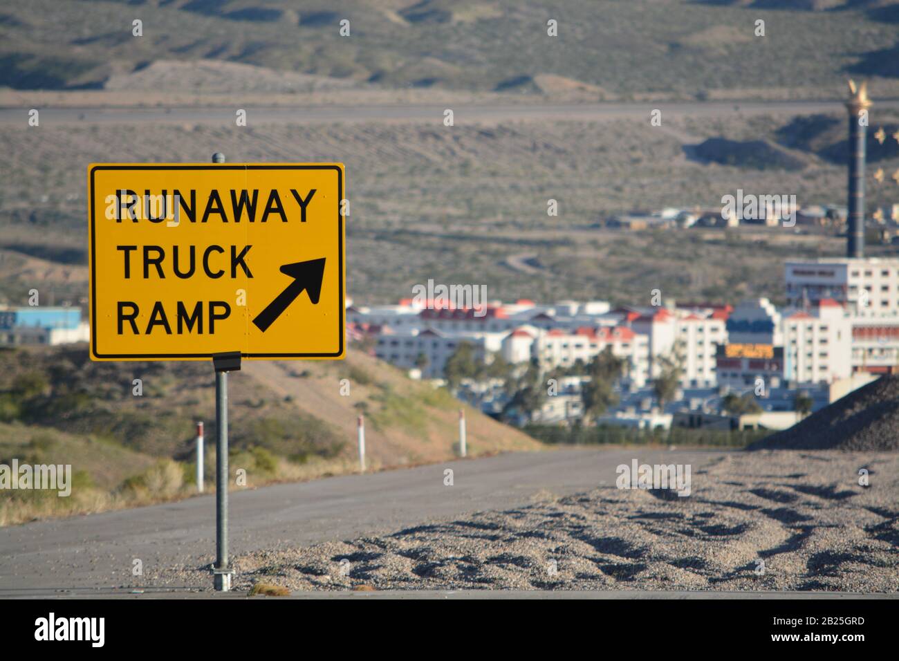 Runaway Truck Ramp Sign a emergency escape ramp in Laughlin, Clark